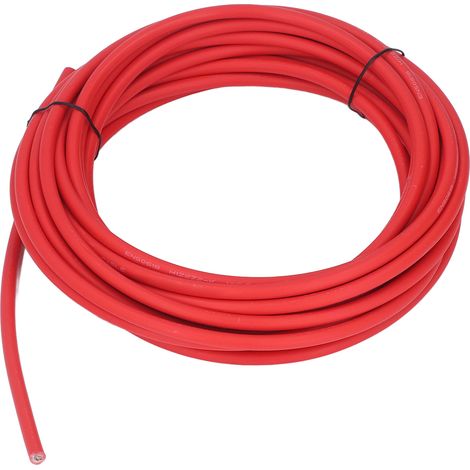 Câble Solaire 6mm² Double Isolation XLPE Cuivre Étamé Fil PV Rallonge Photovoltaïque Rouge 20m/65,6ft (1/5)