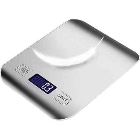 Multifunktionale Küchenwaage für Lebensmittel, 5 kg, silber, Edelstahl (1/5)