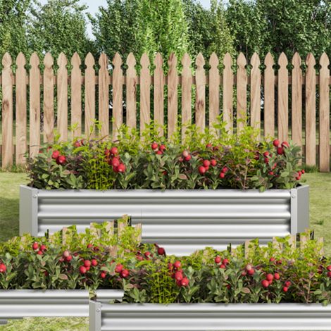 3er-Set hochbeet Metall Pflanzenbeet, Hochbeete für Garten aus robustem Stahlblech mit stabilem Design, Rostschutz und Langer Haltbarkeit, Hochbeet Bausatz ohne Boden, Ideal für Gemüse, Kräuter & Blum