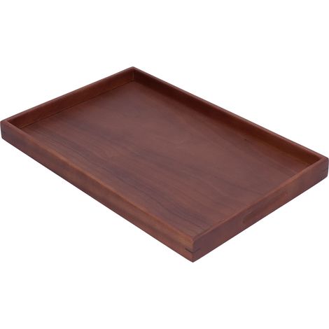 Plateau Rectangulaire en Noyer pour Service à Thé, Plateau de Stockage pour Tasses, Plateau à Fruits pour Maison ou Bureau (1/5)