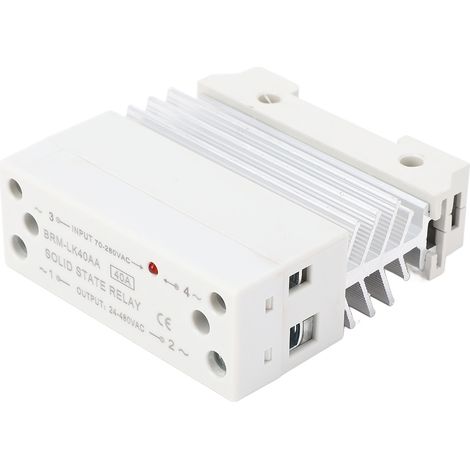Relais statique sur rail Din Entrée 70-280VAC intégrée Sortie 24-480VAC Monophasé avec dissipateur thermique