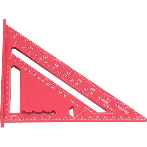 Dreieck für Holzbearbeitung, Aluminiumlegierung, elektrophoretische Lackierung, klare Skala, Dreieck, Schreinerwinkel, rot (1/5)