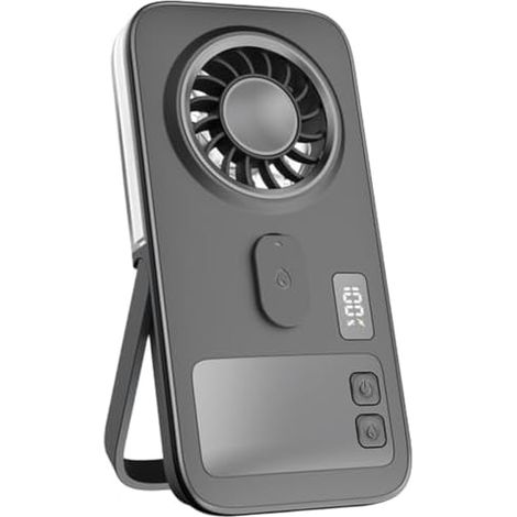 Ultradünner Handsprühventilator mit integriertem Luftbefeuchter und Turbo-Spiral-Luftstrom, Dual-Core-Kühltechnologie, tragbarer USB-C-wiederaufladbarer persönlicher Kühler für (schwarz) (1/5)