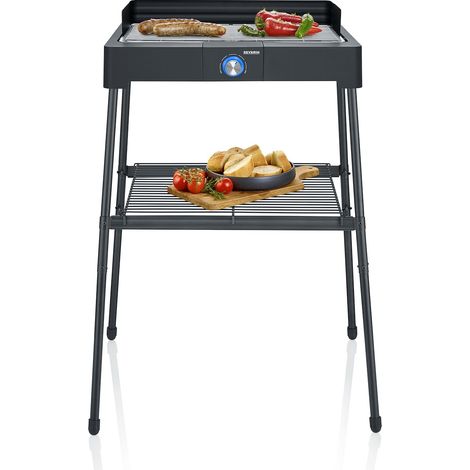 Standgrill m. Grillrost PG8566 2200 W, incl. Windschutz
