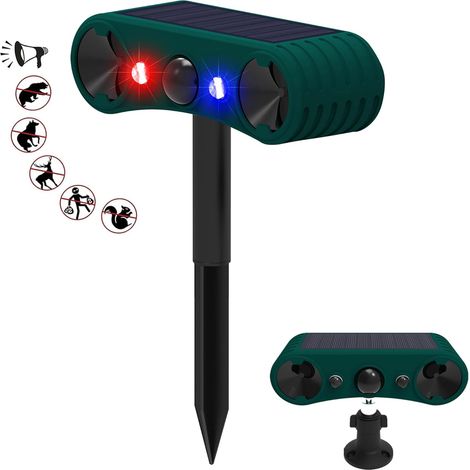 SJLERST Alarme Solaire avec détecteur de Mouvement intérieur et extérieur, 129 DB Sirène puissante 4 Modes Alarme de sécurité Lumière Rouge et Bleue (1/5)