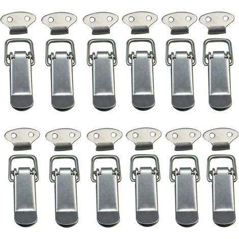 Lot de 12 loquets à ressort en acier inoxydable pour armoire, boîte, tiroir, garde-robe (1/4)