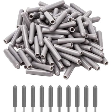 Lot De 100 Capuchons De Protection Pour Paniers À Vaisselle, Cache-Grilles Pour Lave-Vaisselle, Protection Antirouille Extra-Résistante(Gris).