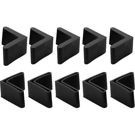 Meubles Angle Fer Pied Patins (30mm/1.18") 10Pcs, PVC L Forme Pied Couvre - pour Meubles Pieds Étagères Pieds Protecteurs, Noir (1/4)