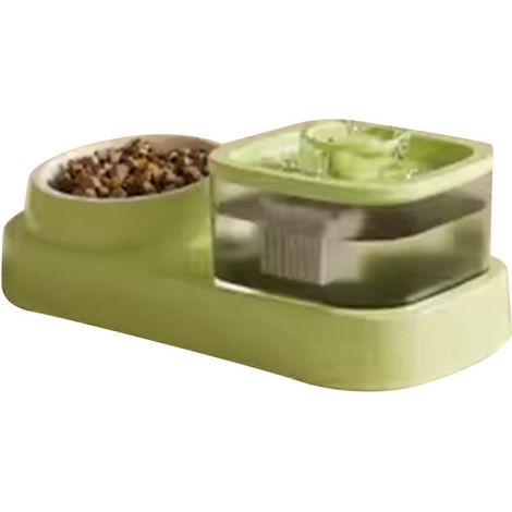 Fontaine à eau 2 en 1 pour animaux de compagnie, filtre automatique, abreuvoir silencieux pour chat, distributeur de nourriture pour animaux, abreuvoir filtrant à recirculation pour chat B (1/5)