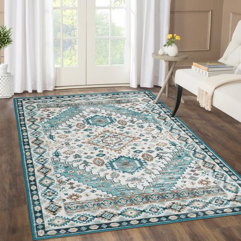 Tapis de salon ou de chambre moderne,200x290CM,Descente de lit Tapis,Vert foncé (1/5)