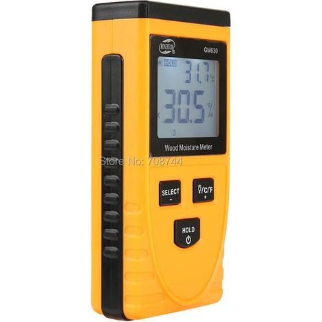 Testeur d'humidité portable Humidimètre for bois GM630 Appareil de mesure d'humidité numérique Testeur de contenu Hygromètre électrique for le travail du bois (1/5)