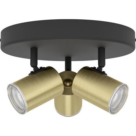 Spot Moderno Consuma 1 Acciaio Ottone 3 Luci Gu10 Ip44 (1/2)