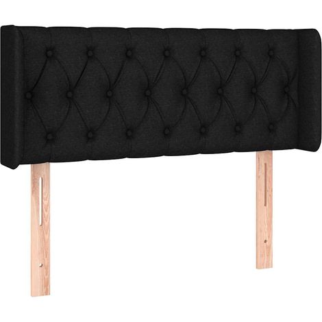 Maison Exclusive - Tête de lit avec oreilles Noir 103x16x78/88 cm Tissu (1/5)