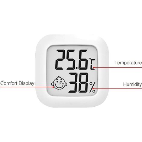 Mini-Digital-Thermometer mit hoher Präzision und Hygrometer für den Innenbereich, Temperatur- und Feuchtigkeitsmesser, Thermo-Hygrometer mit Komfortanzeige (1/4)