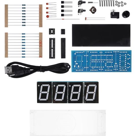 Kit d'horloge numérique LED à monter soi-même, affichage (1/5)