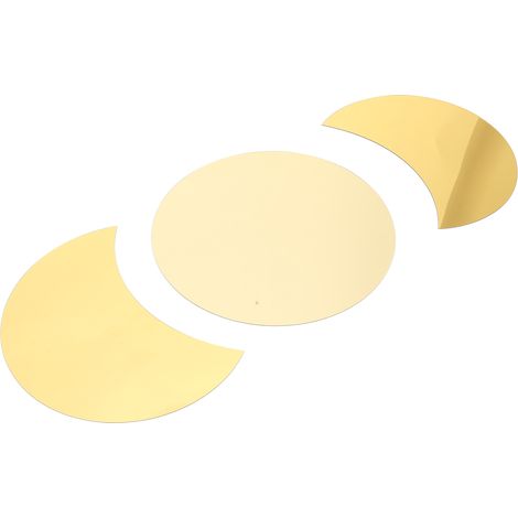 Kit déco murale acrylique miroir soleil lune doré, décoration chambre fond tête de lit design (1/5)