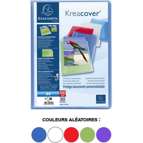 Exacompta KreaCover Chromaline Porte document personnalisable 50 pochettes 100 vues A4 disponible dans différentes couleurs (1/5)