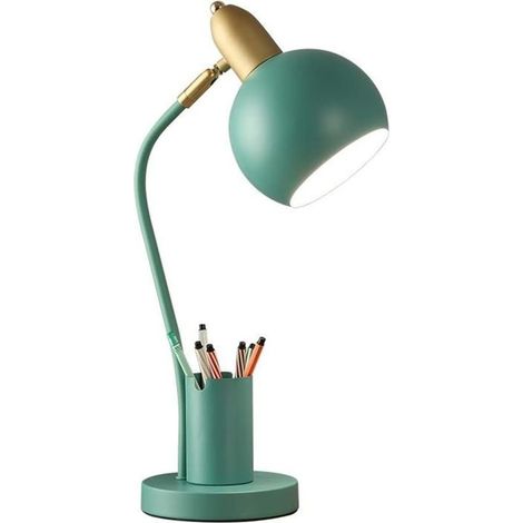 Dimmable LED Desk Lamp Metal Living Room Bedroom Home Decor Macaron Lighting Study Dorm Bedside Lamp,Pink (1/5)