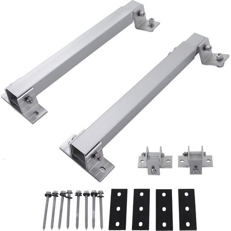 Ej.Life Support de panneau solaire pour centrale de balcon - Support de panneau solaire photovoltaïque - 15 ° à 30 ° - Réglable individuellement - En aluminium - Pour toit plat, toit, mur, bateau, cam (1/5)