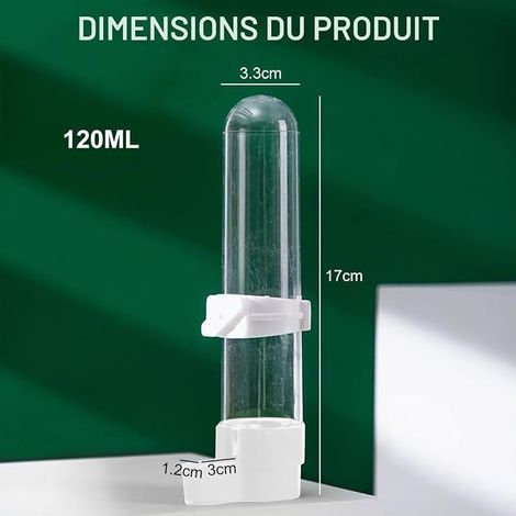 Abreuvoir Oiseaux,Distributeur d'eau Bird 120ML,Buveur,Distributeur D'eau Oiseau,Mangeoires Eau,Plastique Abreuvoir Mangeoires pour Oiseaux (1/4)