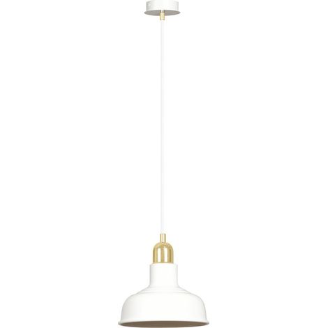 Lampada a Sospensione Ibor, Acciaio verniciato a polvere, Bianco, 21x100x21 cm