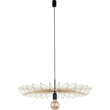 Hängeleuchte ELLA Gold Echt-Messing Wohnzimmer Leuchte