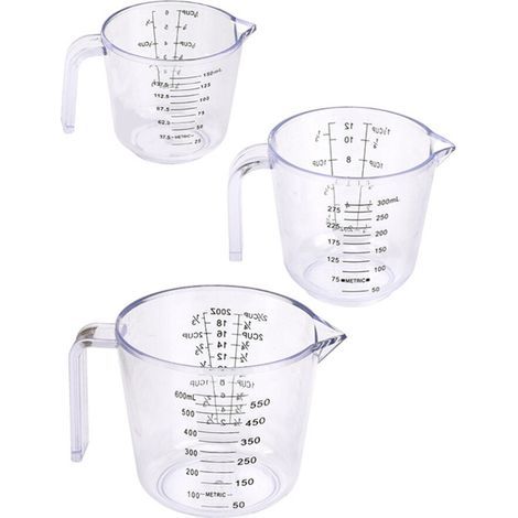 Ensemble de Tasses à Mesurer, Tasses à Mesurer de Liquide pour 3 pour la Cuisine, Ensemble en Plastique, Outil de Cuisson, Tasses à Mesurer en
