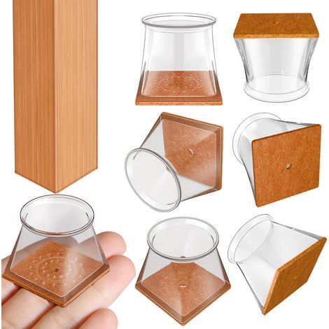 20-piece Chair Leg Protectors, Square Chair Leg Protectors, Transparent Silicone Floor Protectors (side: 19-27 mm), to protect the floor and reduce scratches (1/5)