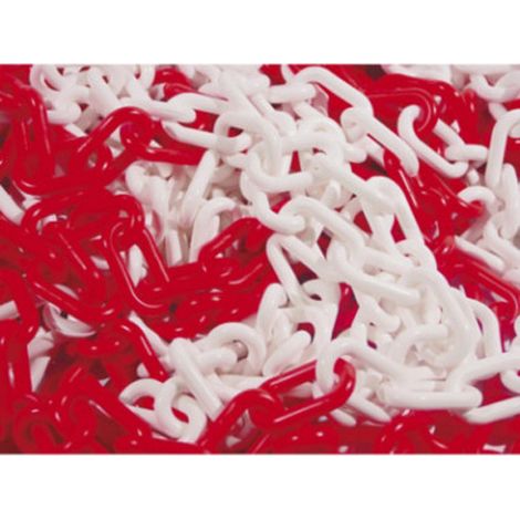 Chaîne en plastique 5m rouge et blanche N°8 LS sachet - TALIAPLAST - 530122