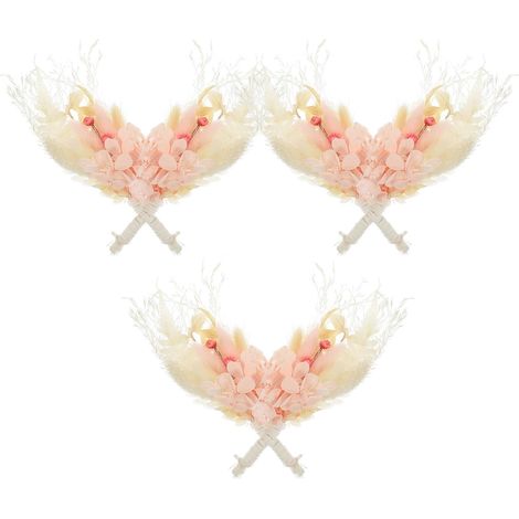 de 6 petits bouquets de fleurs séchées roses pour la