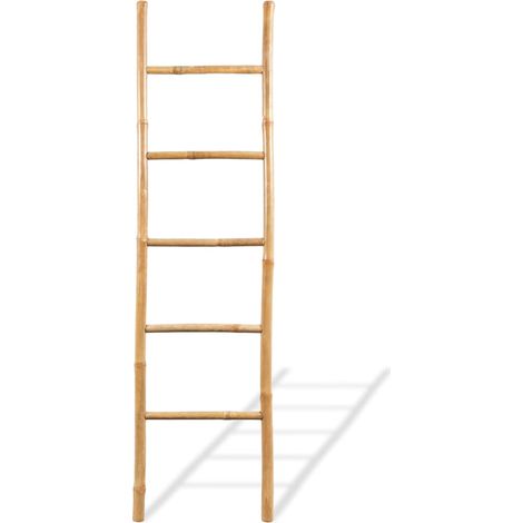 Maison Exclusive - Scala Portasciugamani con 5 Pioli in Bambù 150 cm (1/4)