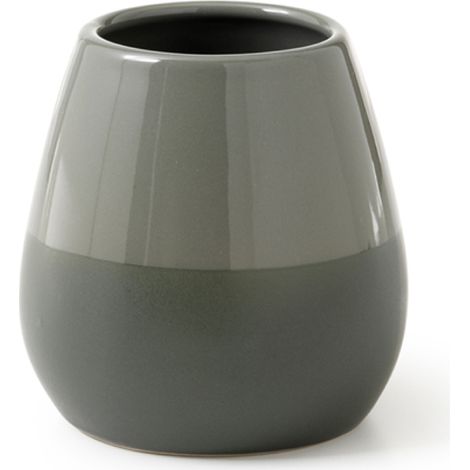 PORTA SPAZZOLINI DA APPOGGIO IN CERAMICA MODELLO WILMA - DIM. CM (LXPXH): 8,7X8,7X9 - VERDE SALVIA  - GDY