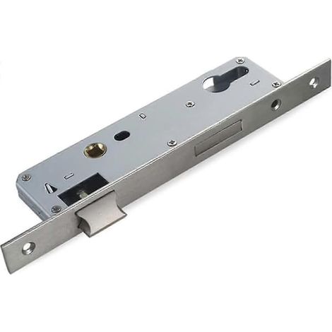 Serrure à mortaiser 85/20 mm, DIN droite et gauche pour cylindre profilé et porte à cadre tubulaire avec vis/bord de cadre tubulaire. Serrure universelle pour porte intérieure. (1/5)