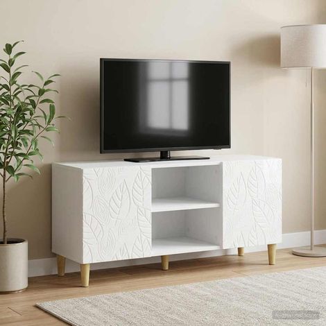TV-Schränk 102 x 34,5 x 50 cm Hochglanz Weiß Holzwerkstoff (1/5)