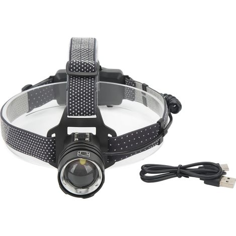 XHP50 LED-Stirnlampe, wiederaufladbare Typ-C-Lampe, teleskopierbar, Zoomfunktion, leistungsstarke Beleuchtung für Camping und Outdoor-Laufen.