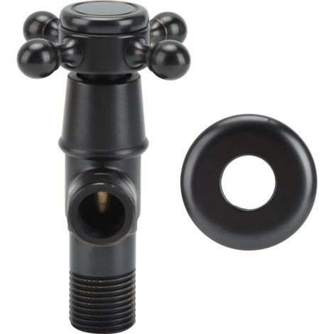 Robinet d'arrêt triangulaire en laiton G1/2" pour eau chaude et froide, robinet d'arrêt d'eau pour salle de bain et cuisine (1/5)