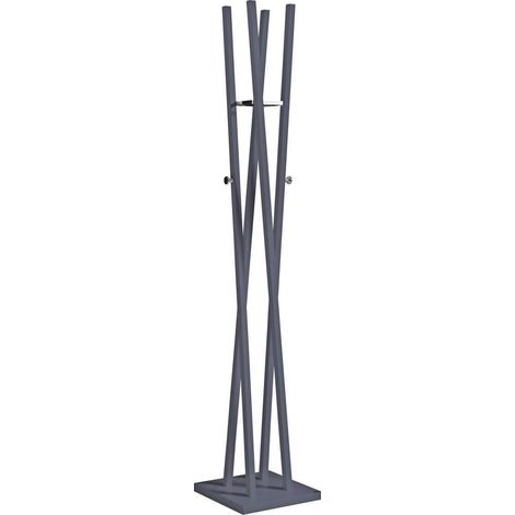 Perchero moderno mod. 470 herrajes cromo brillo lacado azabache, 182 cm(alto)34 cm(ancho)34 cm(largo) (1/2)