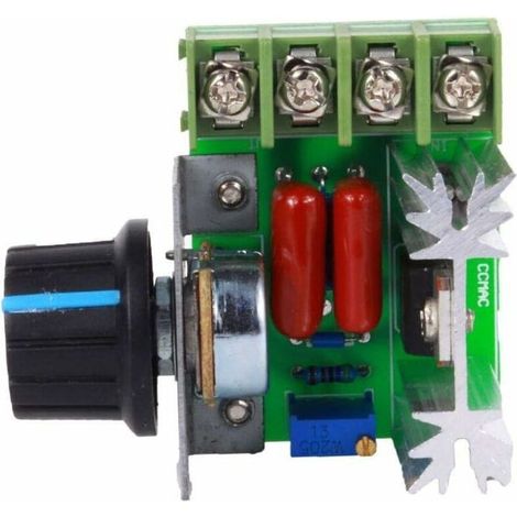 Variateur de Vitesse pour Moteur, AC 50-220 V 2000 W 25 A Module de Commande de Vitesse de Moteur à Courant Alternatif Régulateur de Vitesse Régulateur de Tension Réglable