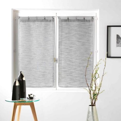 Paire de rideaux Voile 60x160cm Milza anthracite (1/2)