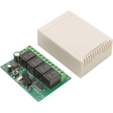 Kit d'ouvre-portes automatiques Récepteur et émetteur de relais sans fil CC à télécommande universelle 433 MHz, for garage/lumière/moteur/LED pour accessoires de portail coulissant ( Color : 1RC , Siz (1/5)