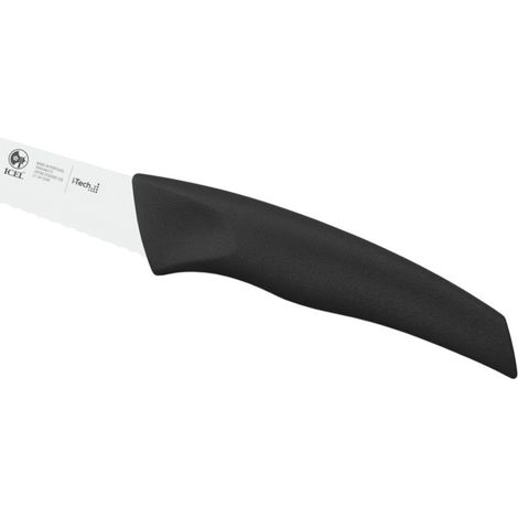 Icel coltello verdura pane seghettato acciaio inox nero 12 cm (1/3)