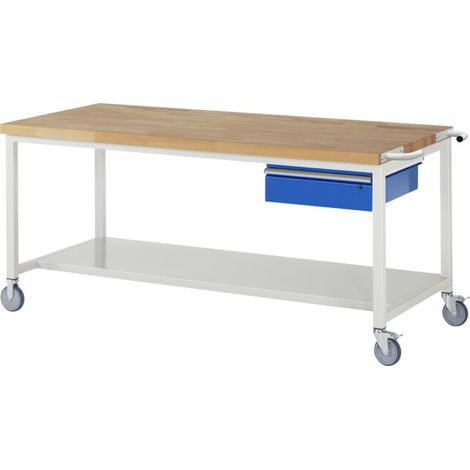Rau Établi mobile 8001, L2000xP900xH880mm, tablette inférieure, 1 tiroir-TA (1/5)