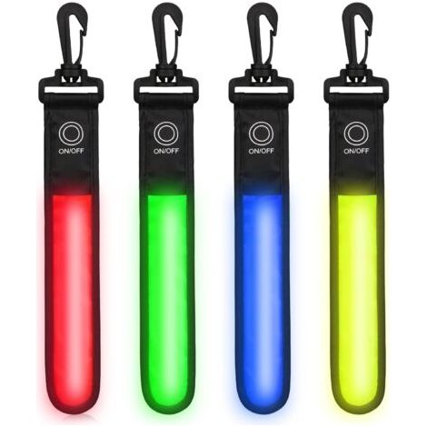 Lot de 4 LED clignotantes - 3 modes LED - Lumière de sécurité pour enfants - Réfléchissant (1/5)
