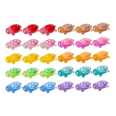 30 x Medium Resin Turtle Decoration 10 Assorted Colours Marine Animal Figurine for Aquarium Decoration Garden Outdoor and Micro Landscape Small Miniature Character Ornaments (1/5)