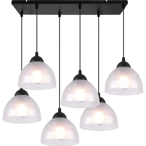 LAMPADA A SOSPENSIONE VENICE 6 LAMPADE LATTE PIATTE E27 (1/5)