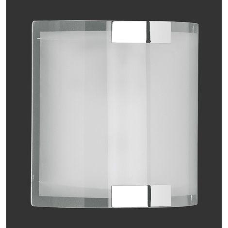 Aplique Divo De Cromo Y Cristal Blanco Arenado 20x20 cm Trio Lighting