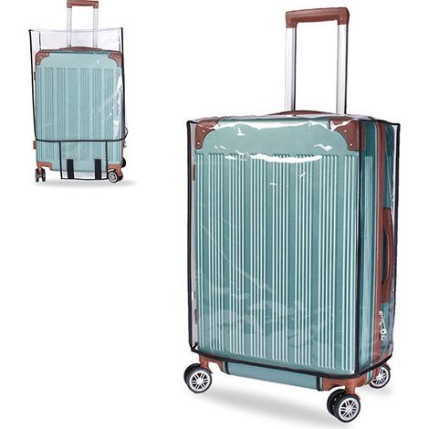 Transparente PVC-Reisehülle für 20-Zoll-Koffer, Schutz vor Staub und Kratzern.