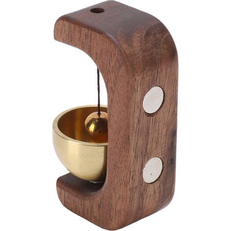 Cloches magnétiques de commerçant pour ouverture de porte, carillon éolien Vintage en bois, sonnette avant porche jardin réfrigérateur en forme de C 4 pièces (1/5)