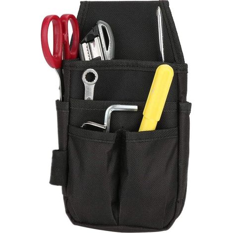 Tool Bag, Tool Belt Pouch, Tool Pouch for Hardware Tool, Waist Tool Pouch with 6 Pockets Oxford Waterproof for DIY, Electrician, Plumber (1/4)