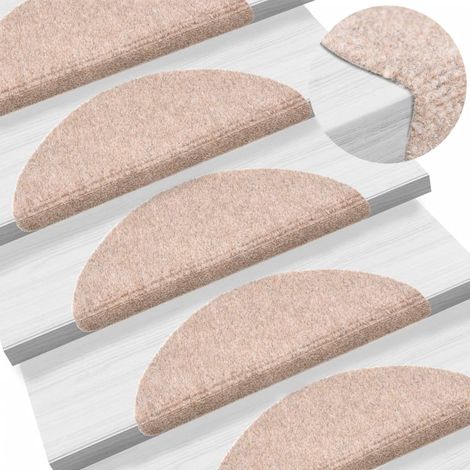 FIMEI Tapis autoadhésifs de marches 5 pcs Marron 56x17x3cm Aiguilleté (1/5)